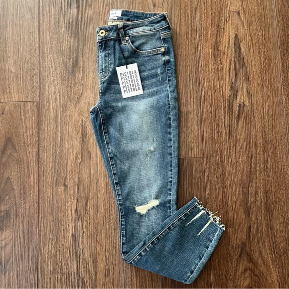 Pistola Medium Wash Torn Distressed Jeans - Picture 5 of 5